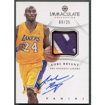 2012/13 Immaculate Collection #KB Kobe Bryant Red Patch Auto #09/25