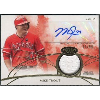 2014 Topps Tier One #TOARMT Mike Trout Jersey Auto #14/99