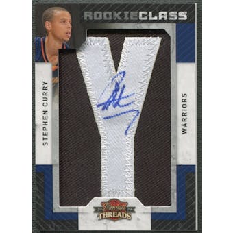 2009/10 Panini Threads #107 Stephen Curry Rookie Letter "Y" Patch Auto #345/625