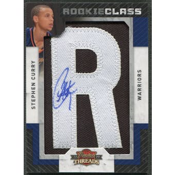 2009/10 Panini Threads #107 Stephen Curry Rookie Letter "R" Patch Auto #369/625
