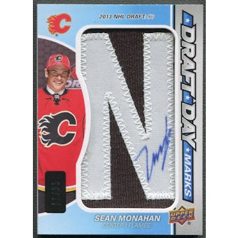 2013-14 SP Game Used #DDMSM Sean Monahan Rookie Draft Day Marks Letter "N" Patch Auto #11/35