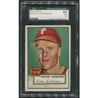 1952 Topps Baseball #216 Richie Ashburn SGC 60 (EX) *8061