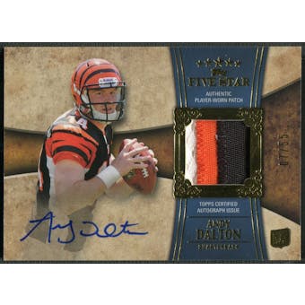 2011 Topps Five Star #161 Andy Dalton Rookie Gold Patch Auto #07/55