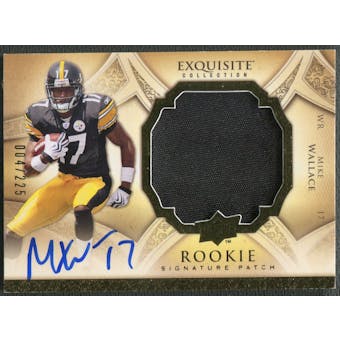 2009 Exquisite Collection #177 Mike Wallace Rookie Patch Auto #004/225