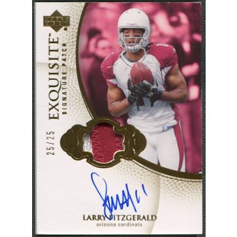 2007 Exquisite Collection #LF Larry Fitzgerald Signature Swatches Patch Auto #25/25