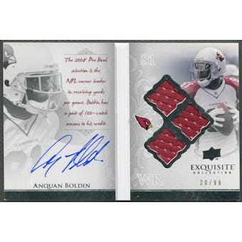 2009 Exquisite Collection #AB Anquan Boldin Autobiography Jersey Signatures Auto #20/99