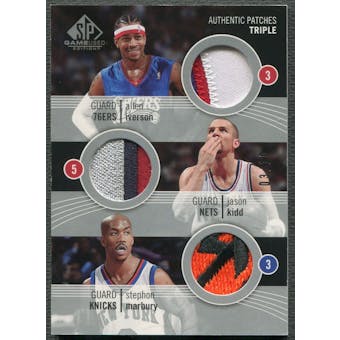 2004/05 SP Game Used #IKM Allen Iverson Jason Kidd Stephon Marbury Authentic Patches Triple Patch #03/10