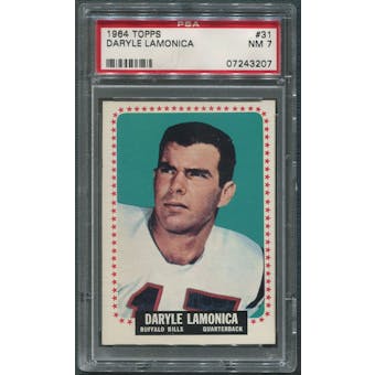1964 Topps Football #31 Daryle Lamonica Rookie PSA 7 (NM) *3207