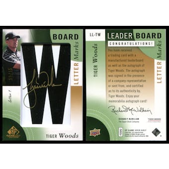 2014 Upper Deck SP Game Used Leader Board Letter Marks #LLTW1 Tiger Woods W 15/15