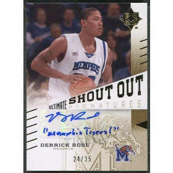 2010/11 Ultimate Collection #SODR Derrick Rose College Shout Out Signatures Auto #24/35