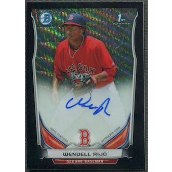 2014 Bowman Chrome Prospect #BCAPWR Wendell Rijo Rookie Black Wave Refractor Auto #08/50