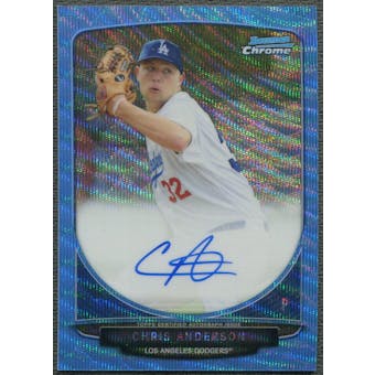 2013 Bowman Chrome Draft #CA Chris Anderson Draft Pick Rookie Blue Wave Refractor Auto #01/50