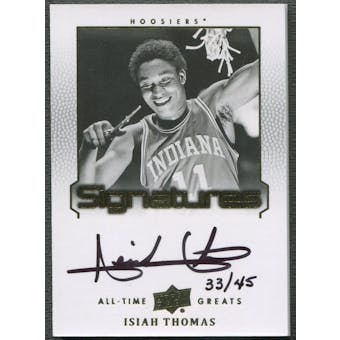 2013 Upper Deck All-Time Greats #ATGIT1 Isiah Thomas Signatures Auto #33/45