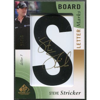 2014 SP Game Used #LLSS1 Steve Stricker Leader Board Letter Marks "S" Auto #25/35