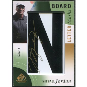 2014 SP Game Used #LLMJ6 Michael Jordan Leader Board Letter Marks "N" Auto #1/5