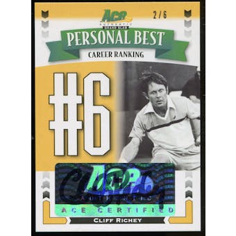 2013 Leaf Ace Authentic Grand Slam Personal Best Autographs #PBCR1 Cliff Richey 2/6