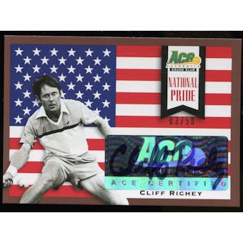 2013 Leaf Ace Authentic Grand Slam National Pride Autographs Brown #NPCR1 Cliff Richey Autograph 3/50