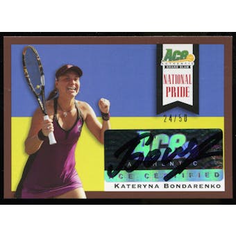 2013 Leaf Ace Authentic Grand Slam National Pride Autographs Brown #NPKB1 Kateryna Bondarenko Autograph 24/50