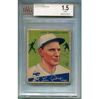 1934 Goudey Baseball #7 Leo Durocher BVG 1.5 (FR) *7522