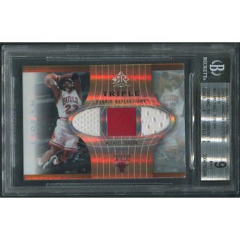 2006/07 Reflections #MJ Michael Jordan Triple Fabric Copper Jersey #14/50 BGS 9