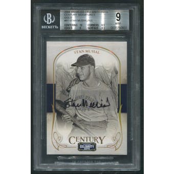 2008 Celebrity Cuts #81 Stan Musial Century Signature Gold Auto #061/100 BGS 9