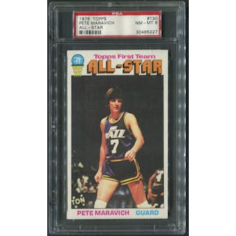 1976/77 Topps Basketball #130 Pete Maravich All-Star PSA 8 (NM-MT) *5227