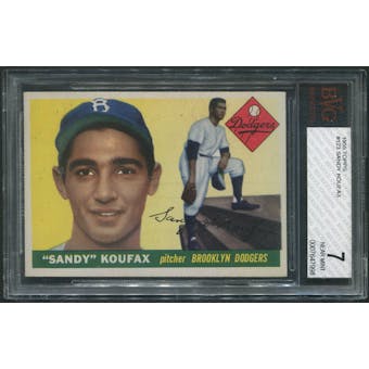 1955 Topps Baseball #123 Sandy Koufax Rookie BVG 7 (NM) *7998