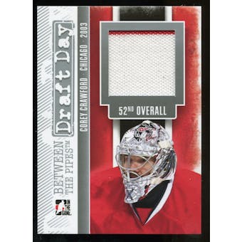 2013-14 In the Game Between the Pipes Draft Day Jerseys Silver #DD04 Corey Crawford /90