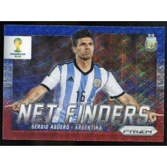 2014 Panini Prizm World Cup Net Finders Prizms Blue and Red Wave #3 Sergio Aguero