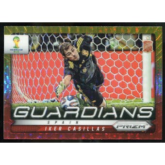 2014 Panini Prizm World Cup Guardians Prizms Yellow and Red Pulsar #21 Iker Casillas