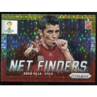 2014 Panini Prizm World Cup Net Finders Prizms Yellow and Red Pulsar #22 David Villa