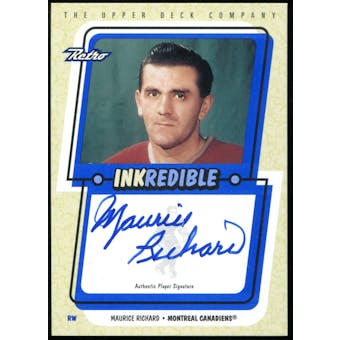 1999/00 Upper Deck Retro Inkredible #MAR Maurice Richard Autograph
