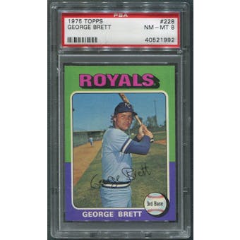 1975 Topps Baseball #228 George Brett Rookie PSA 8 (NM-MT) *1992
