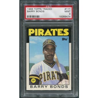 1986 Topps Traded Baseball #11T Barry Bonds Rookie PSA 9 (MINT) *9474