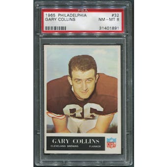 1965 Philadelphia Football #32 Gary Collins PSA 8 (NM-MT) *1891