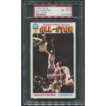 1976/77 Topps Basketball #127 Julius Erving All Star PSA 8 (NM-MT) *2490