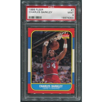 1986/87 Fleer Basketball #7 Charles Barkley Rookie PSA 9 (MINT) *4300