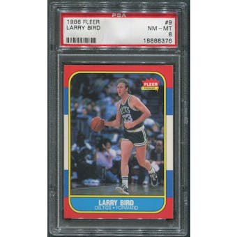 1986/87 Fleer Basketball #9 Larry Bird PSA 8 (NM-MT) *8376