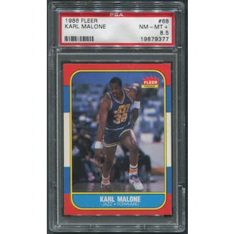 1986/87 Fleer Basketball #68 Karl Malone Rookie PSA 8.5 (NM-MT+) *9377