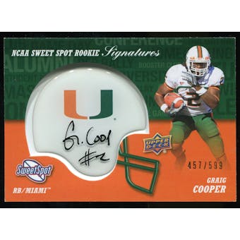 2011 Upper Deck Sweet Spot Rookie Signatures #RSGC Graig Cooper Autograph /599