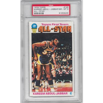 1976/77 Topps Basketball #126 Kareem Abdul-Jabbar All Star PSA 8 (MT) *9245