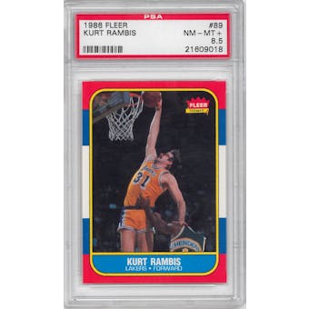 1986/87 Fleer Basketball #89 Kurt Rambis PSA 8.5 (NM-MT+) *9018
