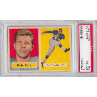 1957 Topps Football #59 Kyle Rote PSA 6 (EX-MT) *3445