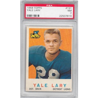 1959 Topps Football #131 Yale Lary PSA 7 (NM) *7819