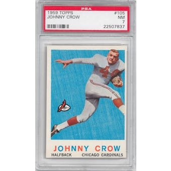 1959 Topps Football #105 Johnny Crow PSA 7 (NM) *7837