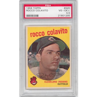 1959 Topps Baseball #420 Rocco Colavito PSA 4.5 (VG-EX+) *1295