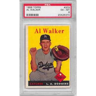 1958 Topps Baseball #203 Al Walker PSA 6 (EX-MT) *5374