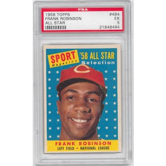 1958 Topps Baseball #484 Frank Robinson All Star PSA 5 (EX) *8484