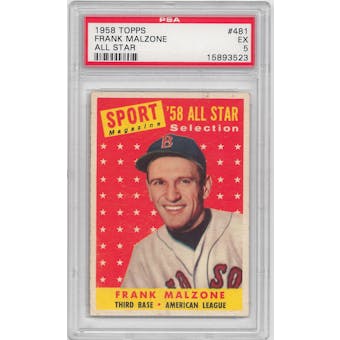 1958 Topps Baseball #481 Frank Malzone All Star PSA 5 (EX) *3523