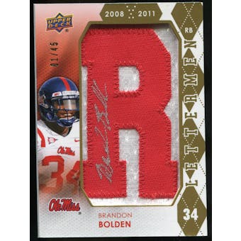 2012 Upper Deck Rookie Lettermen Autographs #RLBB Brandon Bolden*/serial #'d to 45,/letters spell REBELS Autog